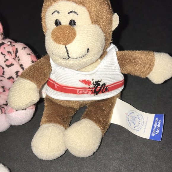 Lot Of 4 BABW Build A Bear Mini Tiny Toy Plush Teddy, Leopard, Teddy And Monkey - Picture 4 of 10